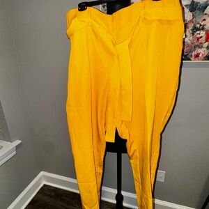 Bright Yellow High-Waisted Pants